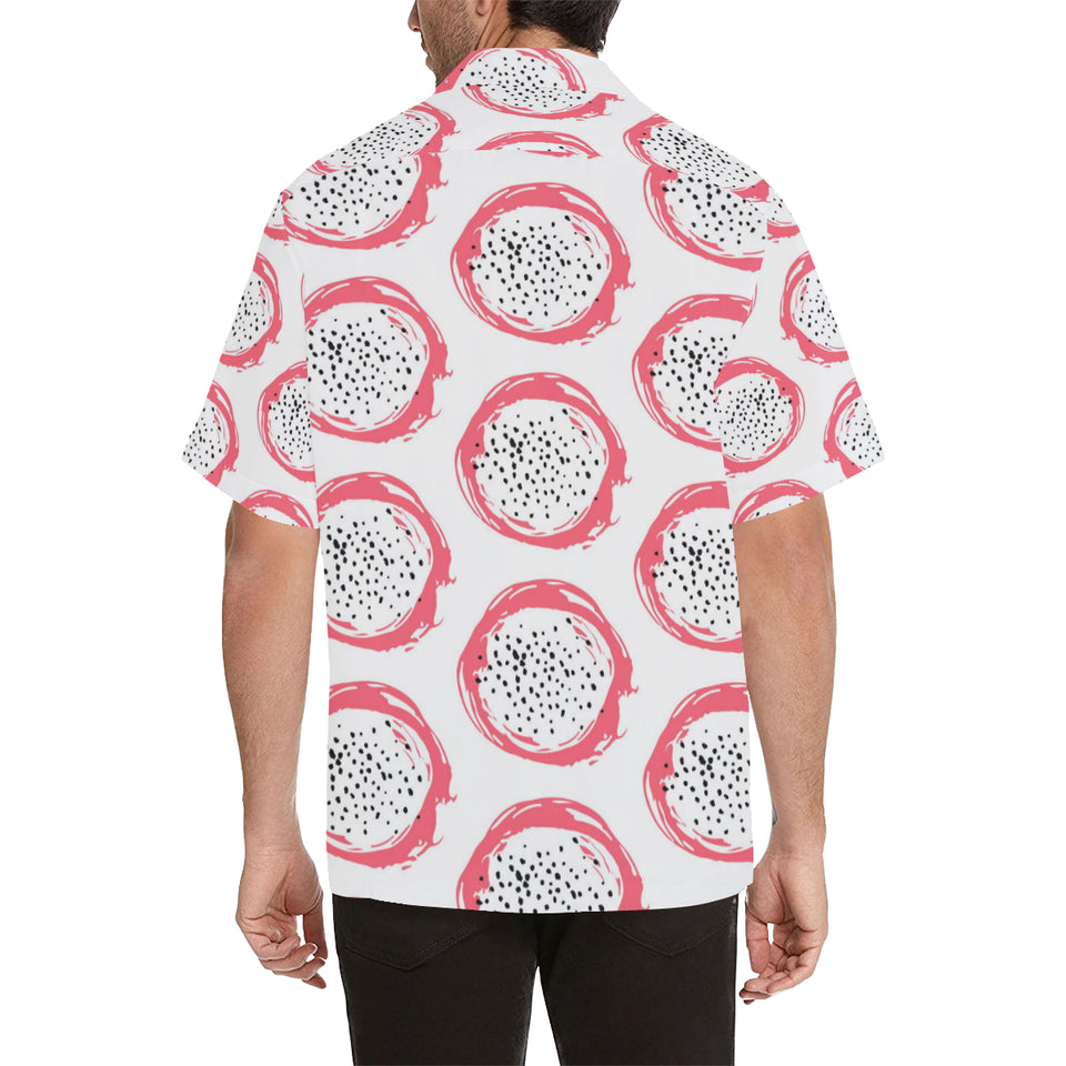 Hand drawn dragon fruit Men's All Over Print Hawaiian Shirt