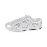 Hand painting Watercolor Lavender Men's Low Top Canvas Shoes White