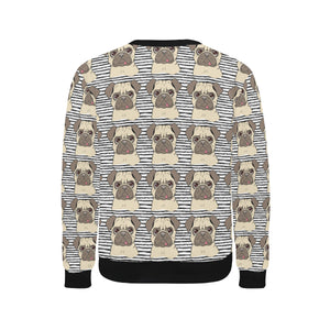 Happy pug pattern Men's Crew Neck Sweatshirt