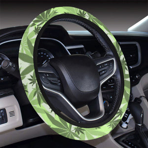 Canabis Marijuana Weed Pattern Print Design 01 Car Steering Wheel Cover