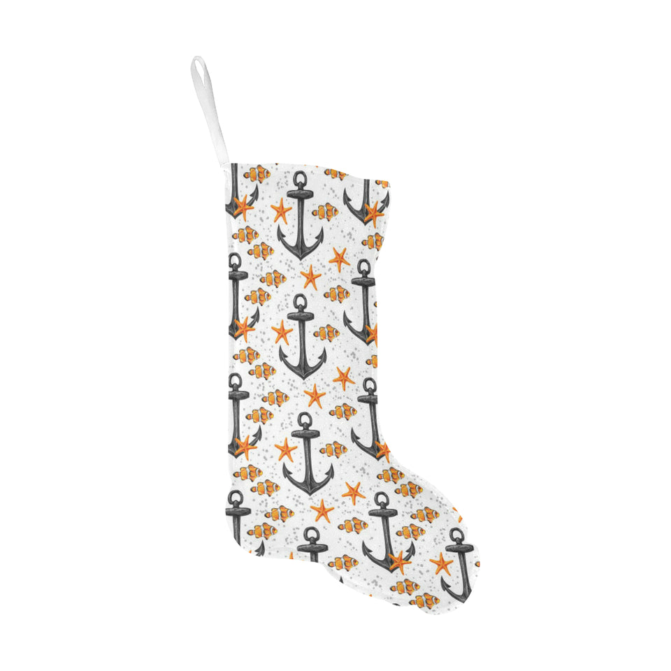 Clown Fish Pattern Print Design 02 Christmas Stocking