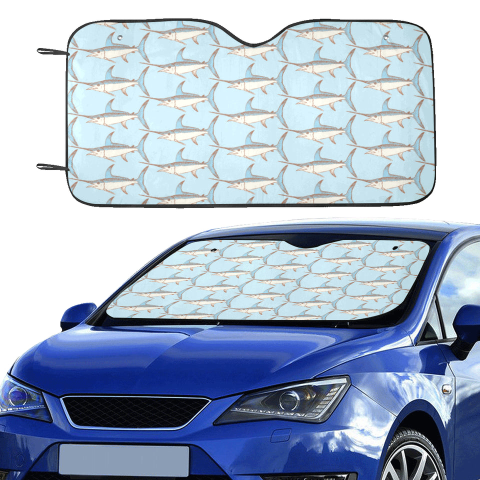 Swordfish Pattern Print Design 01 Car Sun Shade