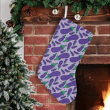 Eggplant Pattern Print Design 03 Christmas Stocking