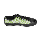 Lime design pattern Men's Low Top Canvas Shoes Black