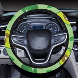 Avocado pattern green background Car Steering Wheel Cover