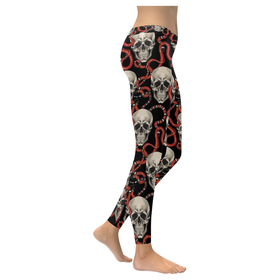 Red snake skull pattern Women's Legging Fulfilled In US