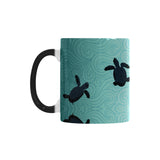 Sea turtle with blue ocean backgroud Morphing Mug Heat Changing Mug