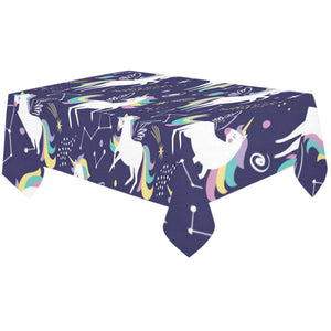 Hand drawn cute unicorn star planet Tablecloth