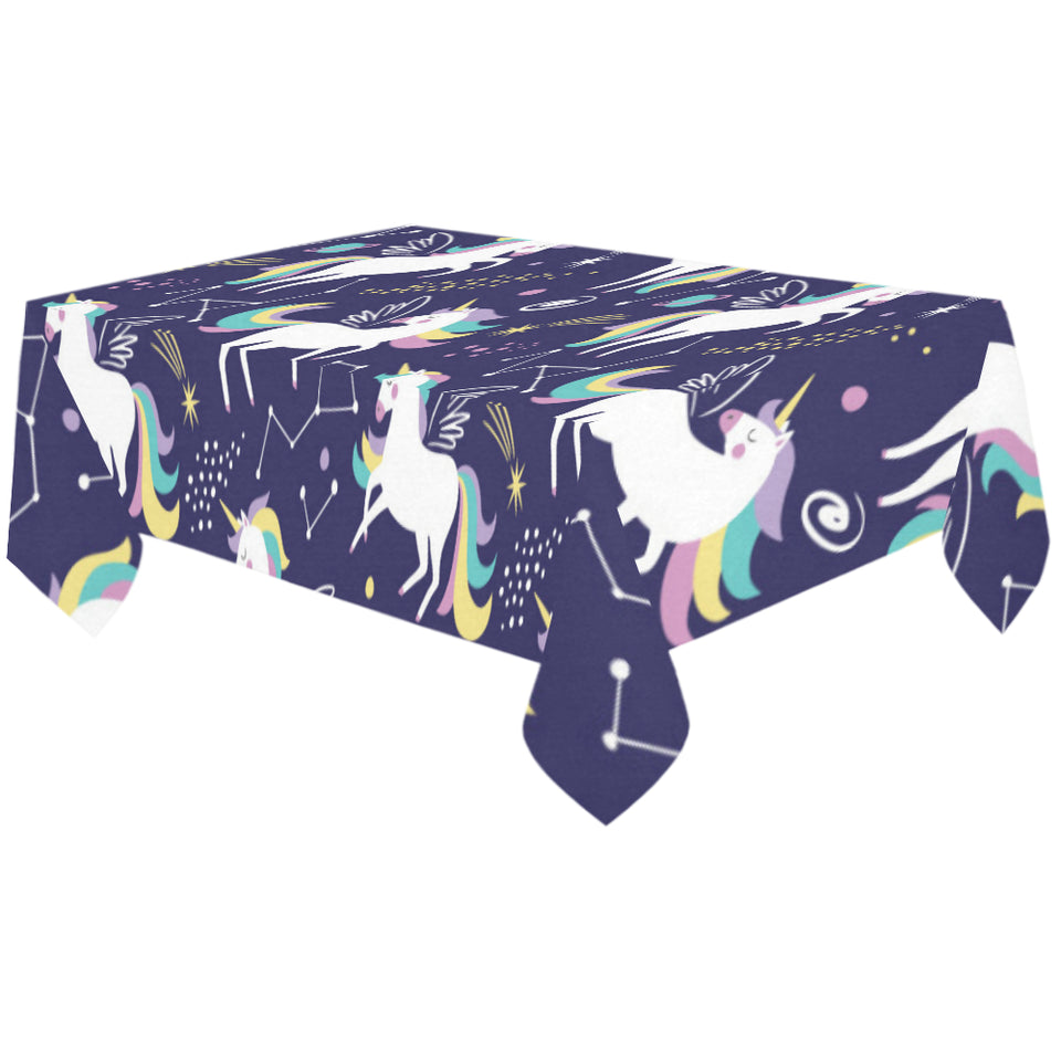 Hand drawn cute unicorn star planet Tablecloth