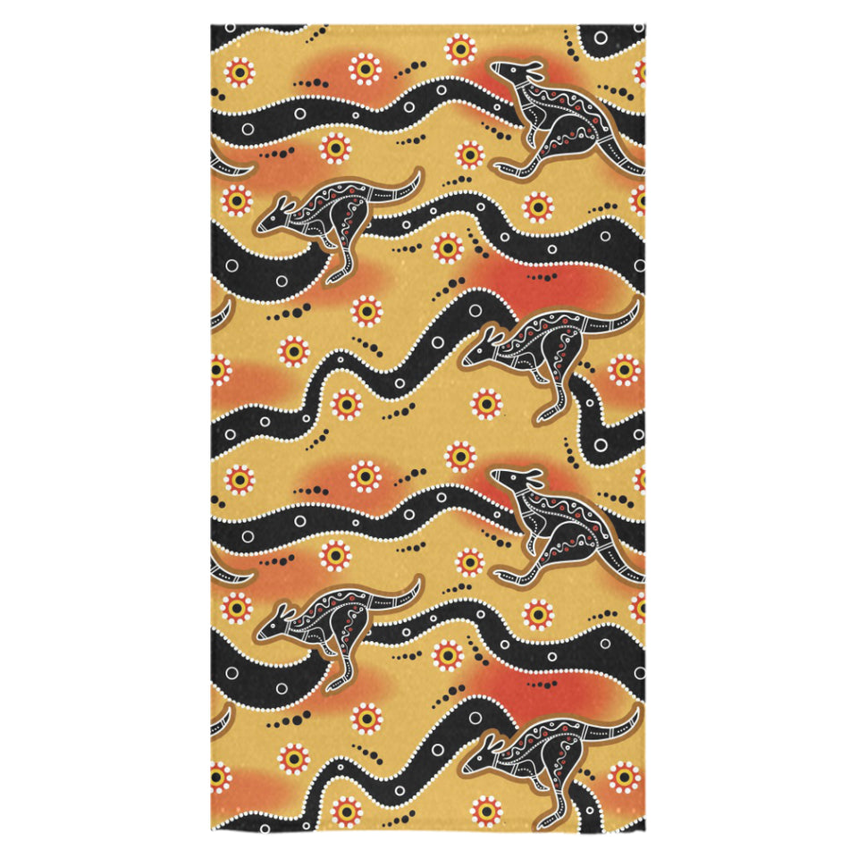 Kangaroo Australian aboriginal art pattern Bath Towel