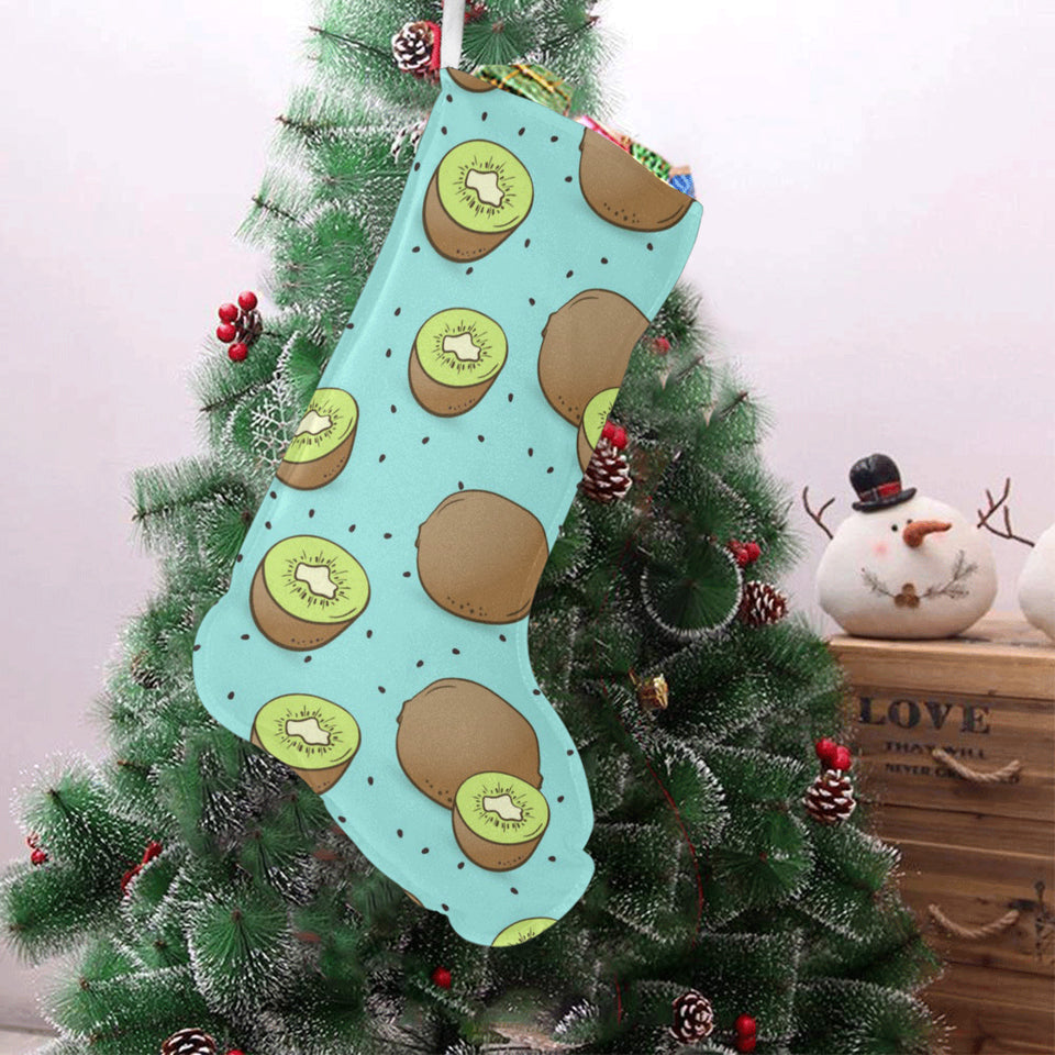 Kiwi blue background Christmas Stocking