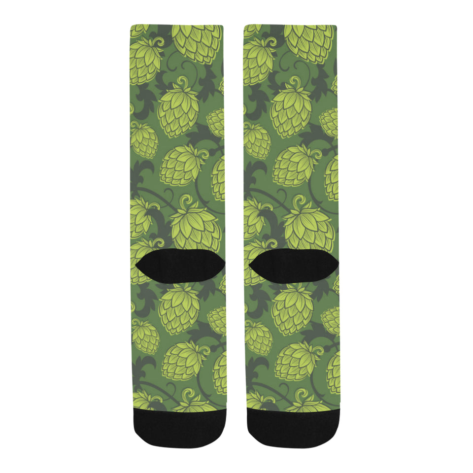 Hop pattern Hop cone background Crew Socks