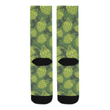 Hop pattern Hop cone background Crew Socks