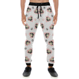 Cute pugs pink heart paw pattern Unisex Casual Sweatpants