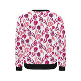 pink sketch tulip pattern Men's Crew Neck Sweatshirt