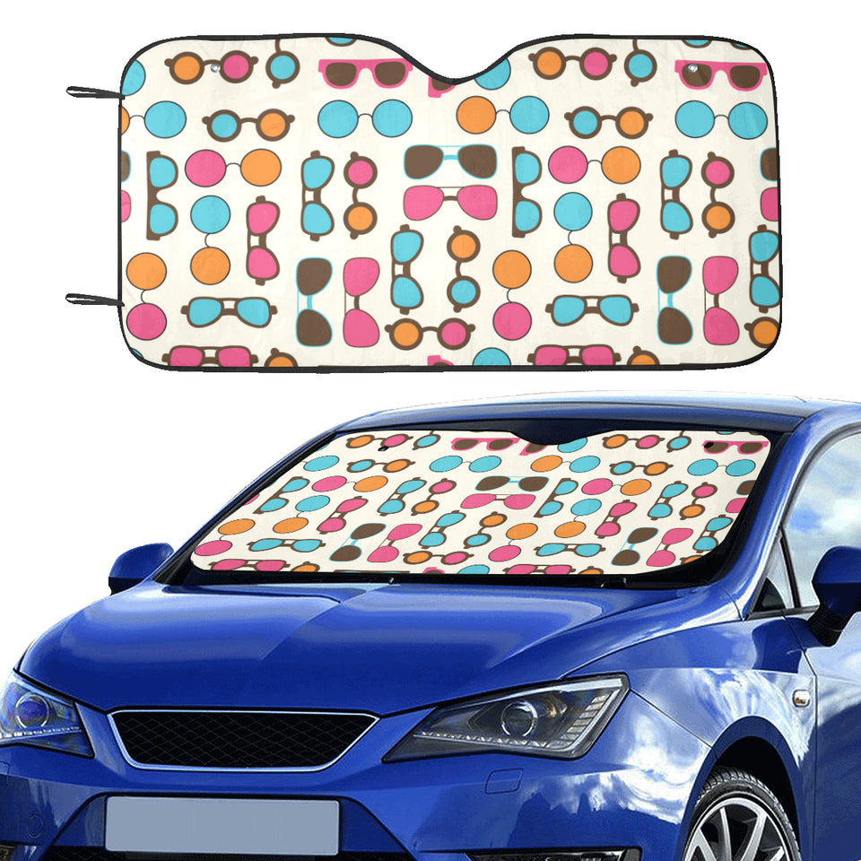 Sun Glasses Pattern Print Design 03 Car Sun Shade