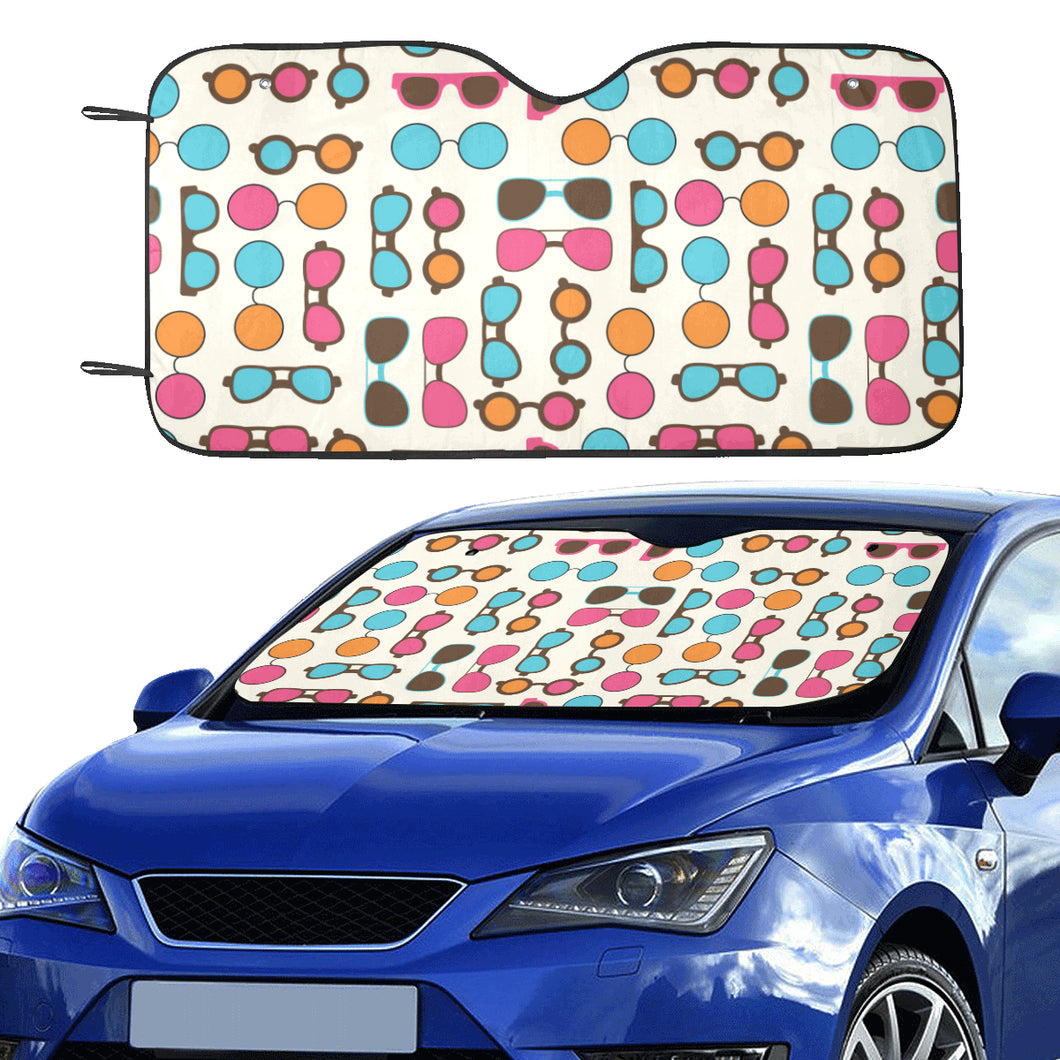 Sun Glasses Pattern Print Design 03 Car Sun Shade