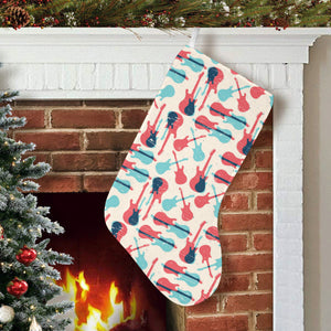 Red Blue guitar pattern Christmas Stocking