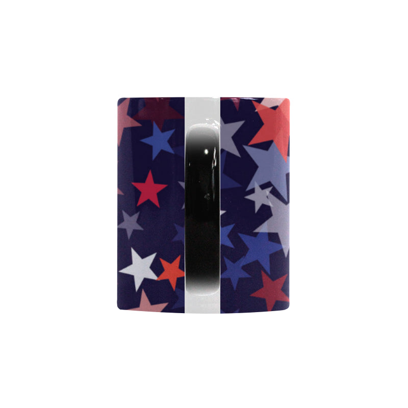 Red blue star pattern Morphing Mug Heat Changing Mug