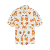 Brown pomeranian pattern Men's All Over Print Hawaiian Shirt