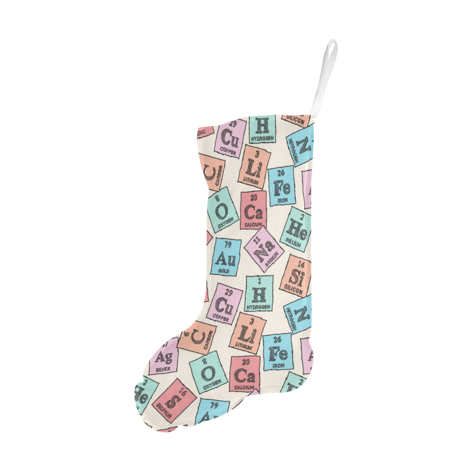Chemistry Periodic Table Pattern Print Design 02 Christmas Stocking