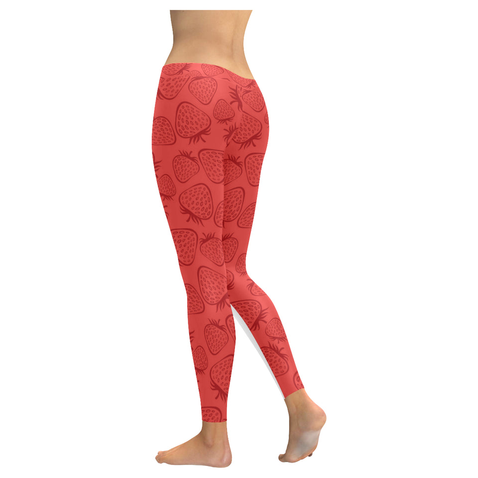 strawberry pattern red background Women's Legging Fulfilled In US