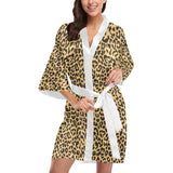 Leopard skin print Women's Short Kimono Robe