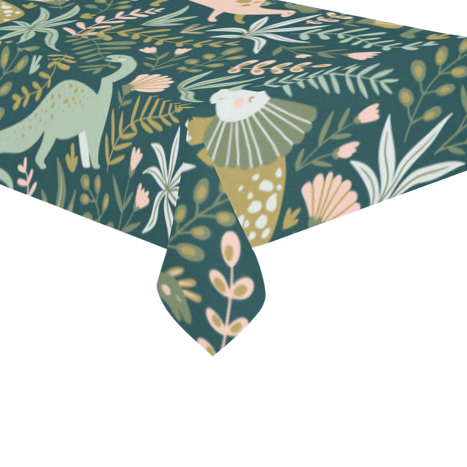 dinosaurs tropical leaves flower pattern Tablecloth