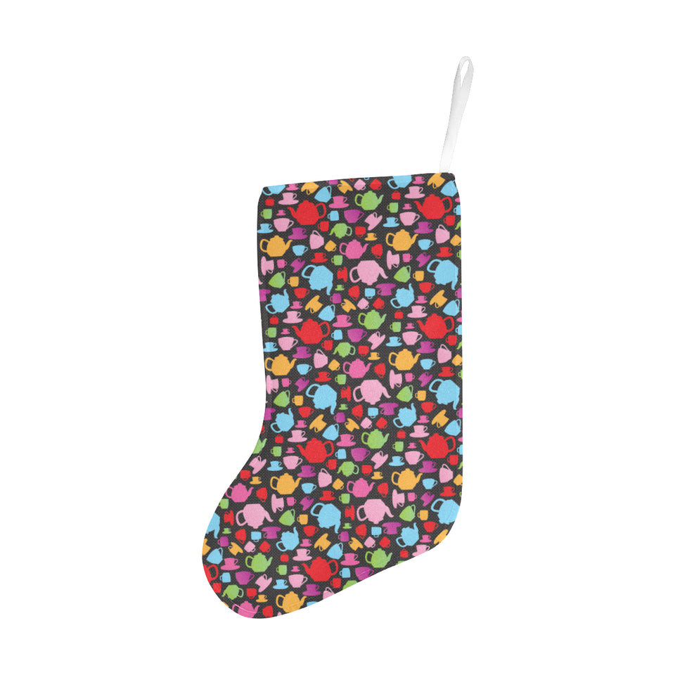 Tea pots Pattern Print Design 01 Christmas Stocking
