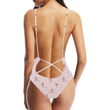 Poodle dog pink color theme Women's One-Piece Swimsuit