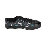unicorn rainbows moon clound star pattern Men's Low Top Canvas Shoes Black