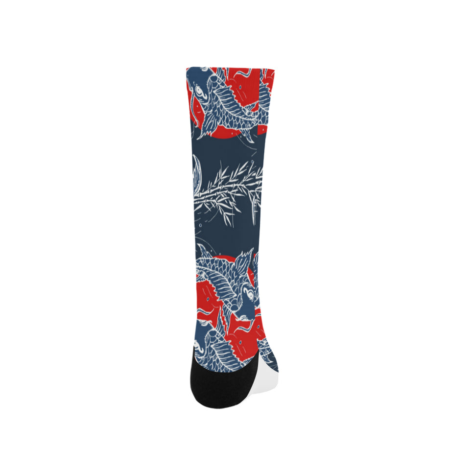 Fancy Carps hand drawn japanese art Crew Socks
