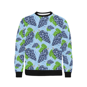 Watercolor grape pattern Men's Crew Neck Sweatshirt