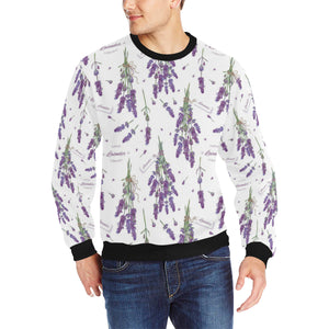 lavender flower design pattern Men's Crew Neck Sweatshirt