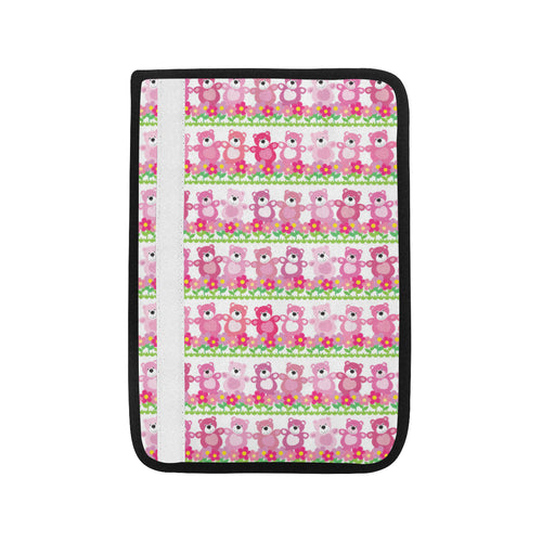 Teddy Bear Pattern Print Design 04 Car Seat Belt Cover