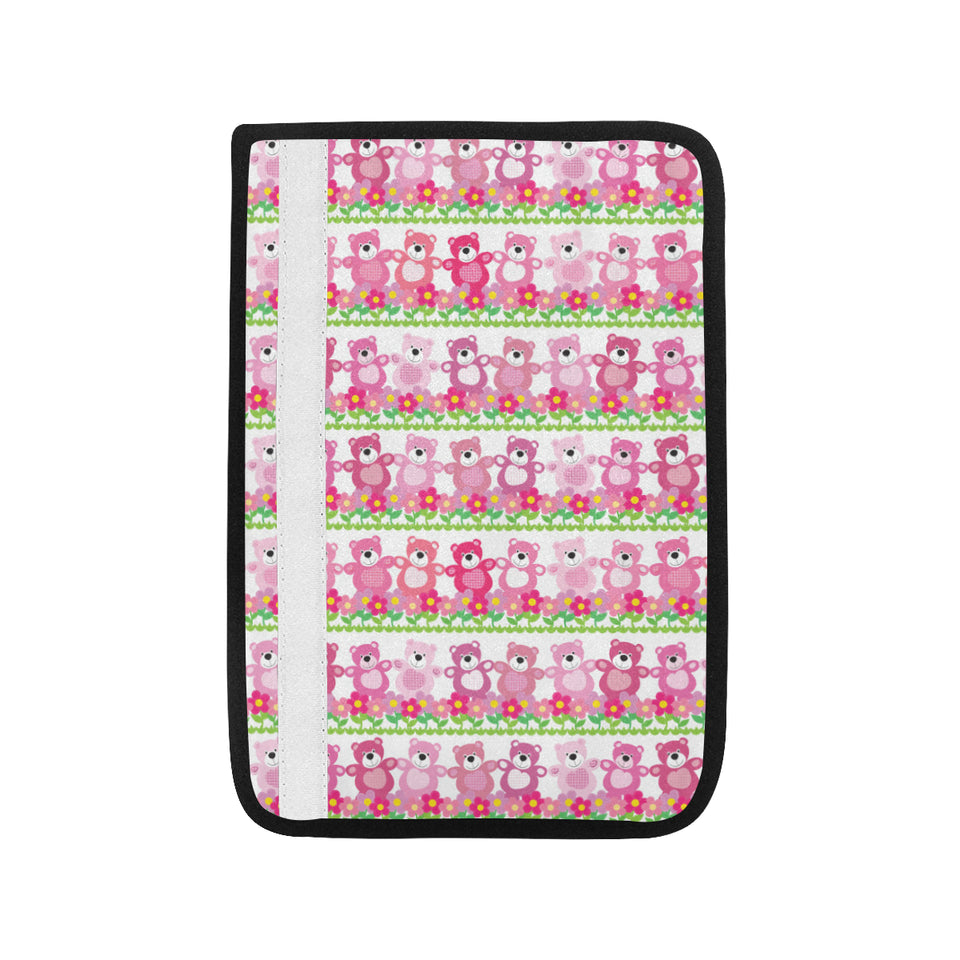 Teddy Bear Pattern Print Design 04 Car Seat Belt Cover
