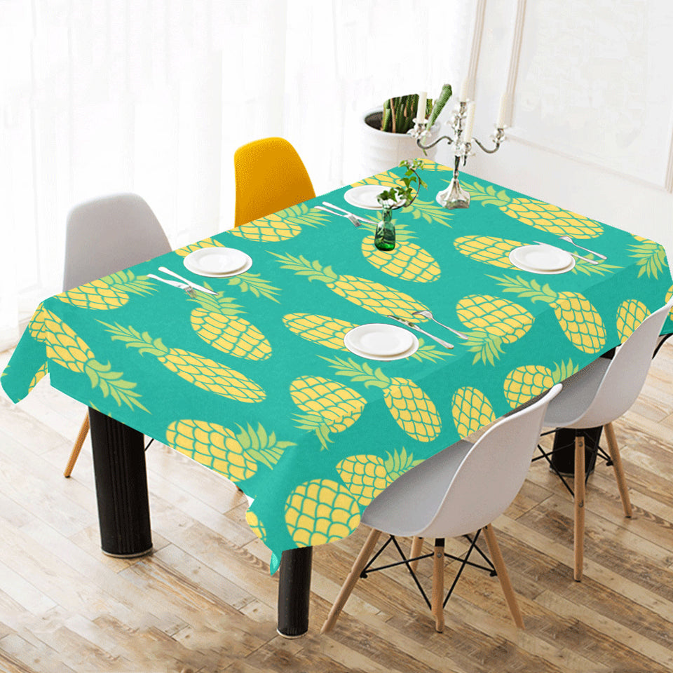 Pineapples pattern green background Tablecloth