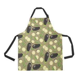 Eggplant Pattern Print Design 02 All Over Print Adjustable Apron