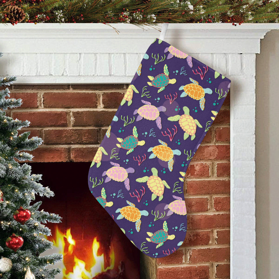 Colorful sea turtle pattern Christmas Stocking