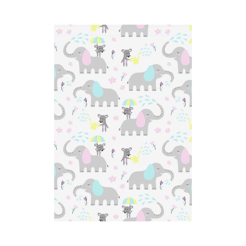 Cute elephant mouse pattern House Flag Garden Flag