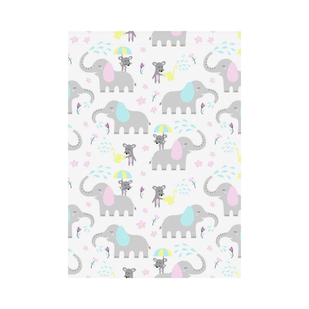 Cute elephant mouse pattern House Flag Garden Flag