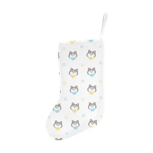 Cute Siberian Husky pattern Christmas Stocking