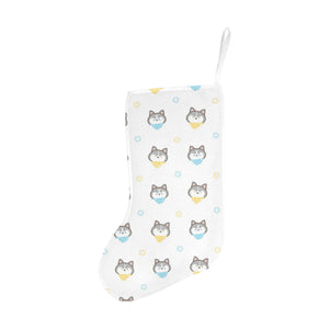 Cute Siberian Husky pattern Christmas Stocking