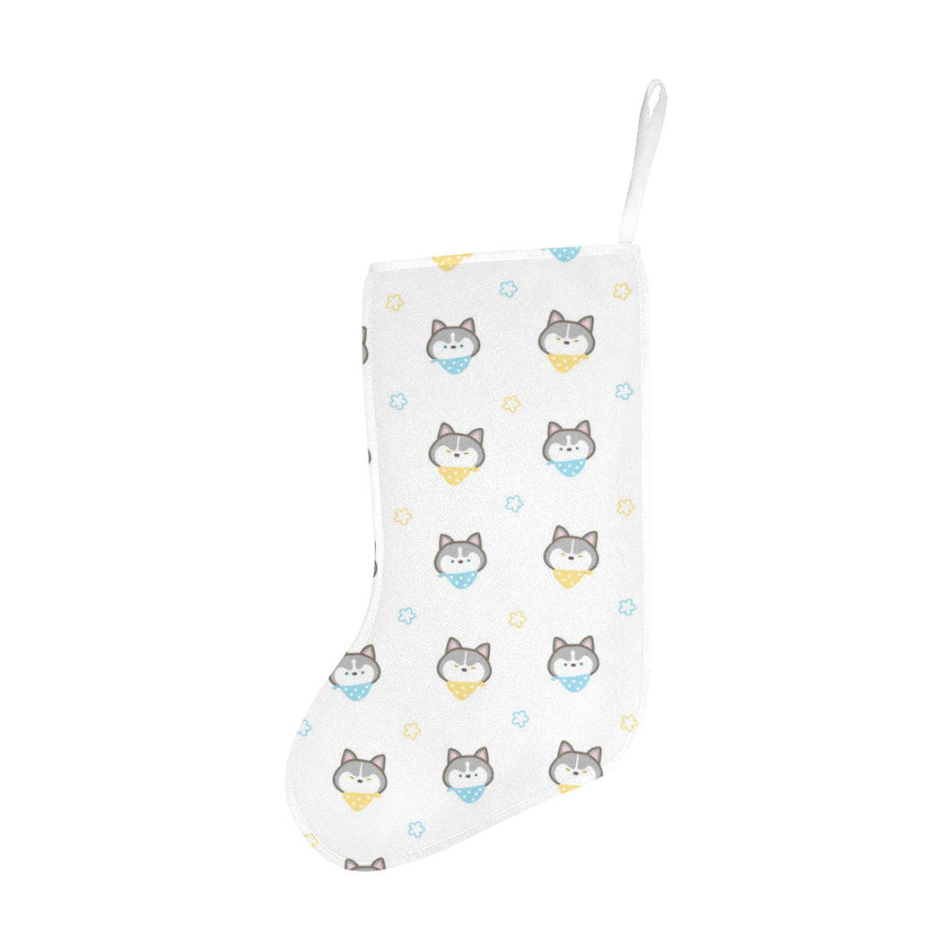 Cute Siberian Husky pattern Christmas Stocking