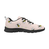 Cute bee flower pattern pink background Men's Sneaker Shoes