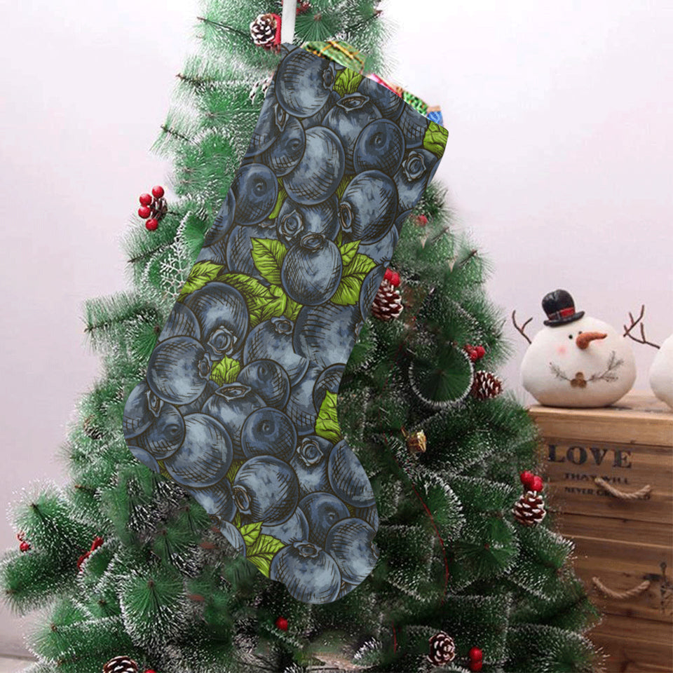 blueberry pattern Christmas Stocking