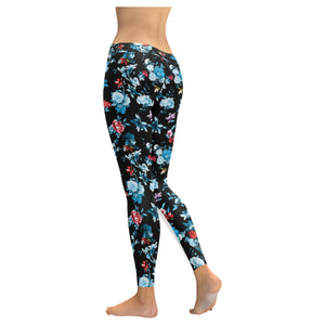 Skull flower roses leave pattern Women's Legging Fulfilled In US