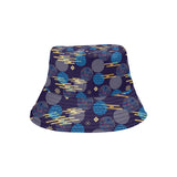 Blue japanese pattern cloud wave flower Unisex Bucket Hat