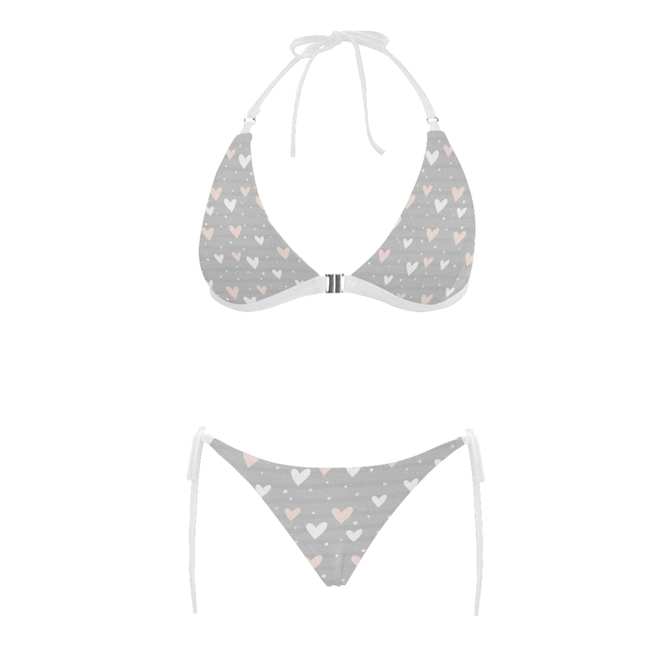 Heart pattern gray background Sexy Bikinis Two-Piece Swimsuits