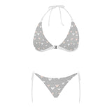 Heart pattern gray background Sexy Bikinis Two-Piece Swimsuits